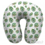Travel Pillow Tropical Island Palms Palm Leaves Memory Foam U Neck Pillow for Lightweight Support in Airplane Car Train Bus - B07V61CXY3